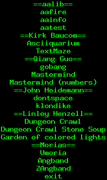 9menu: aalib/Kirk Baucom/Qiang Guo/John Heidemann/Linley Henzell/Morias