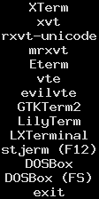 9menu: terminal emulators