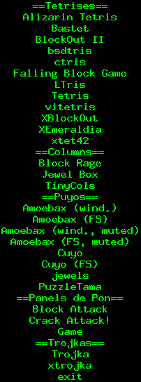 9menu: falling blocks